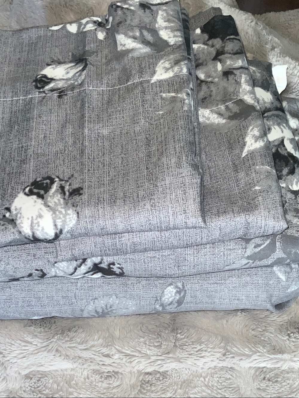Gray Floral Home bedding 4 pièces Set - Elegant Neutral Design
